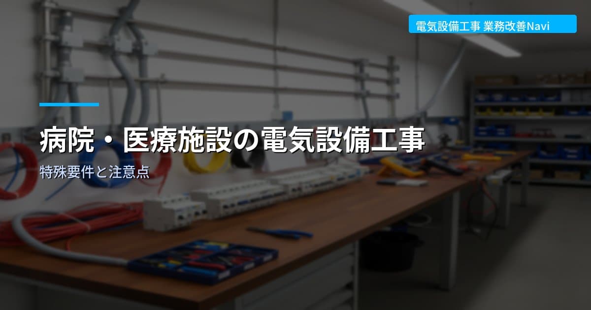 病院・医療施設の電気設備工事｜特殊要件と注意点