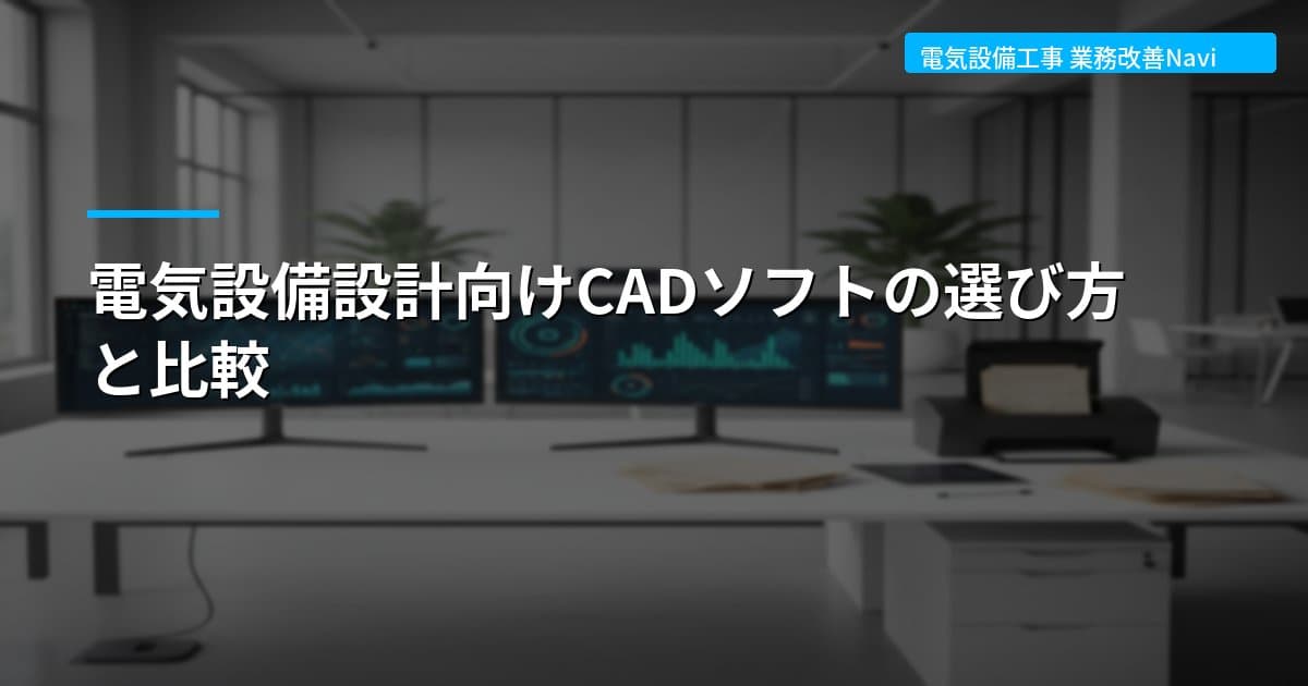電気設備設計向けCADソフトの選び方と比較