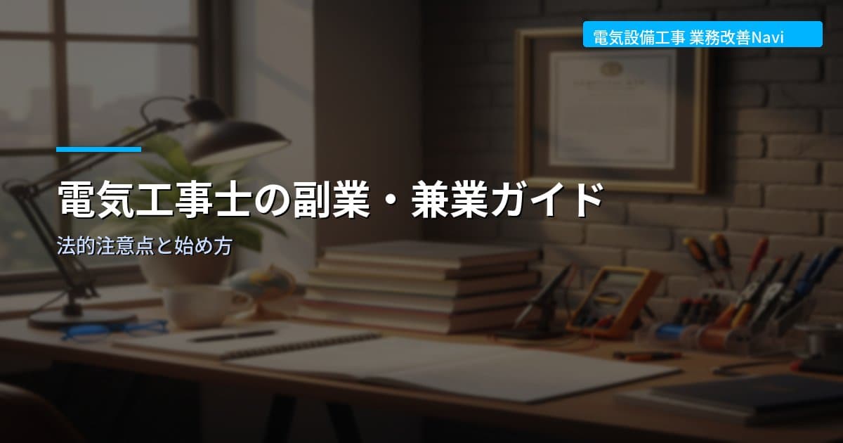 電気工事士の副業・兼業ガイド｜法的注意点と始め方