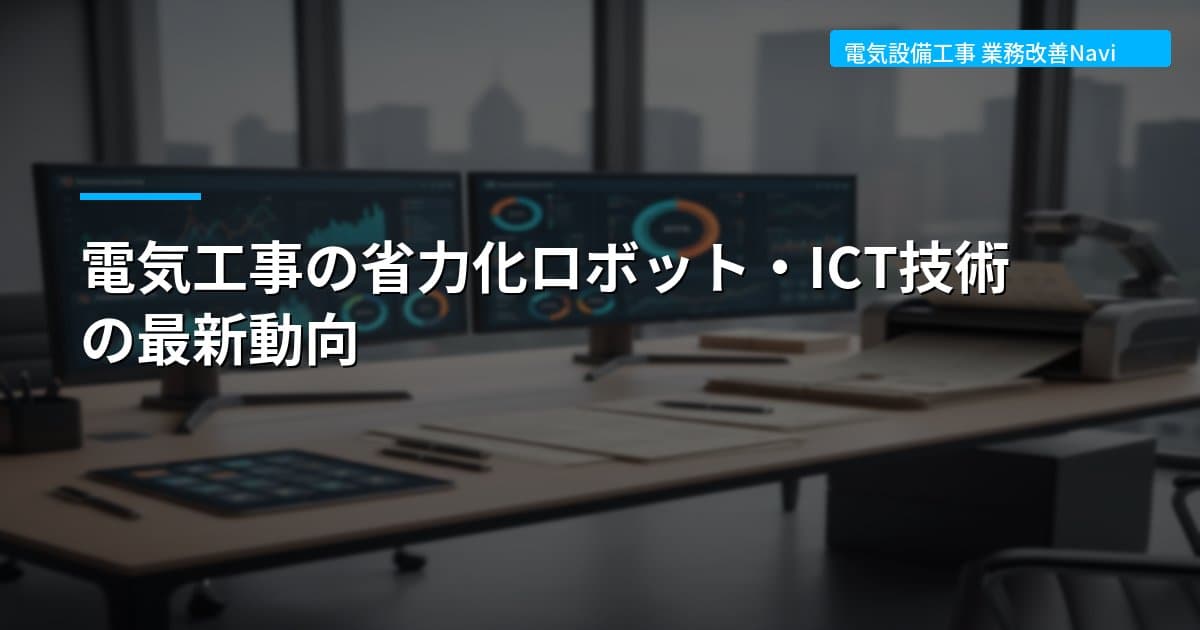 電気工事の省力化ロボット・ICT技術の最新動向