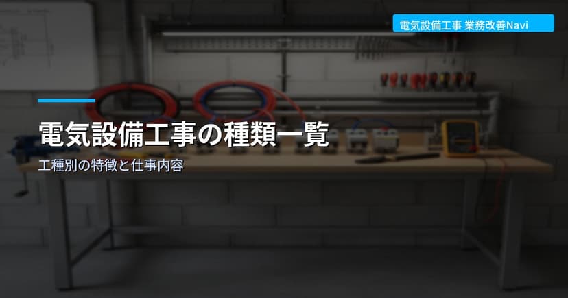 電気設備工事の種類一覧｜工種別の特徴と仕事内容