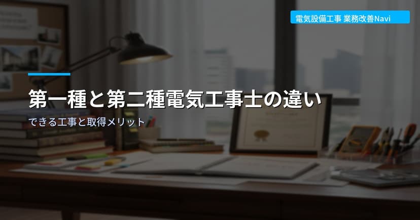 第一種と第二種電気工事士の違い｜できる工事と取得メリット