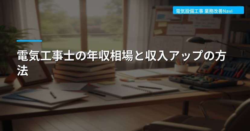 電気工事士の年収相場と収入アップの方法