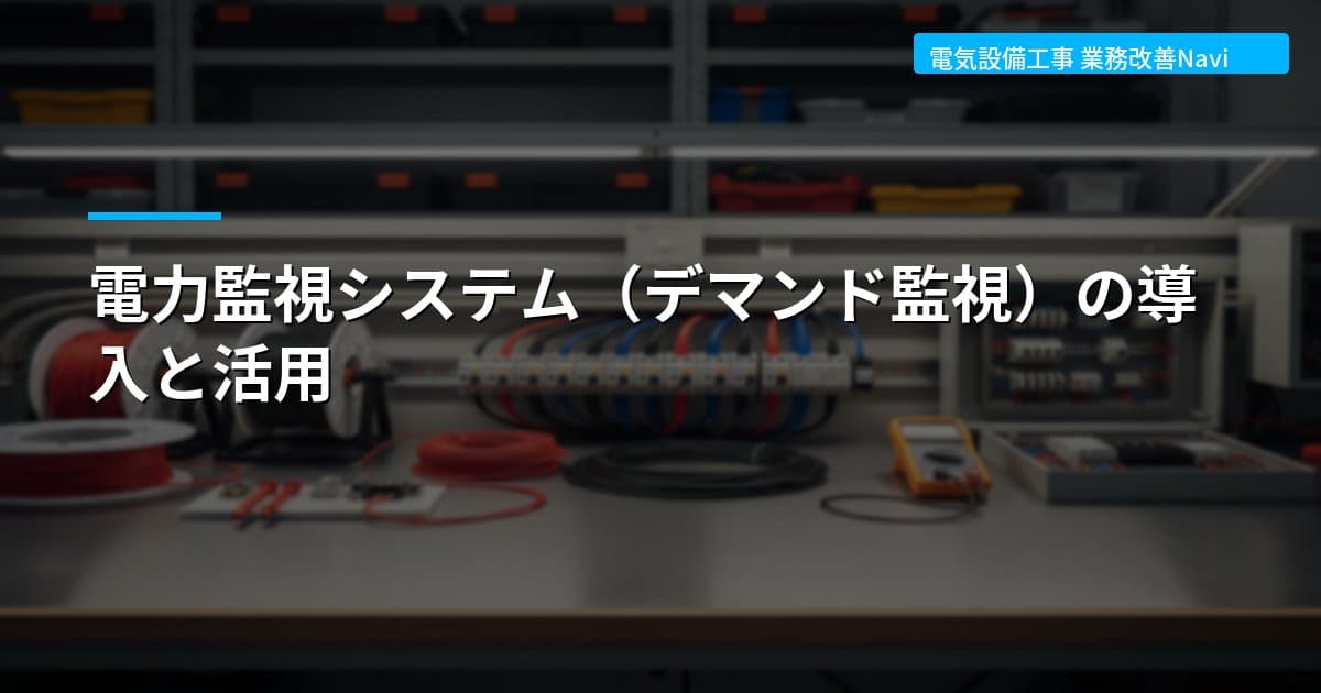 電力監視システム（デマンド監視）の導入と活用