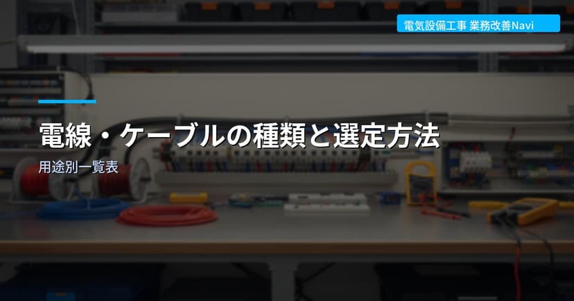 電線・ケーブルの種類と選定方法｜用途別一覧表