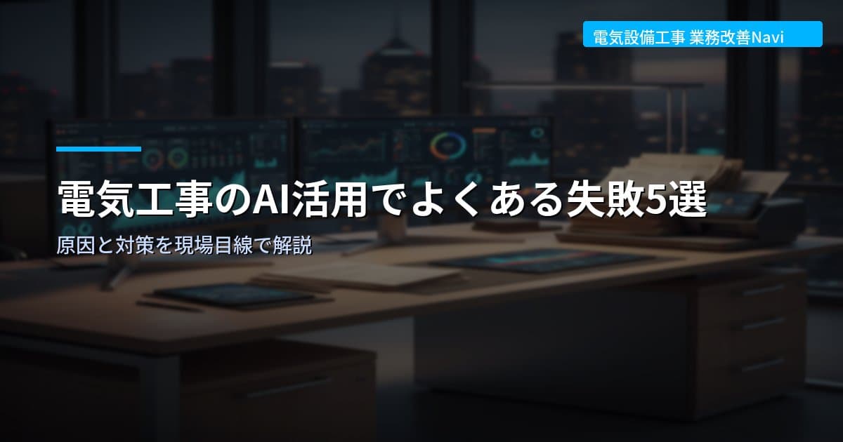電気工事のAI活用でよくある失敗5選｜原因と対策を現場目線で解説