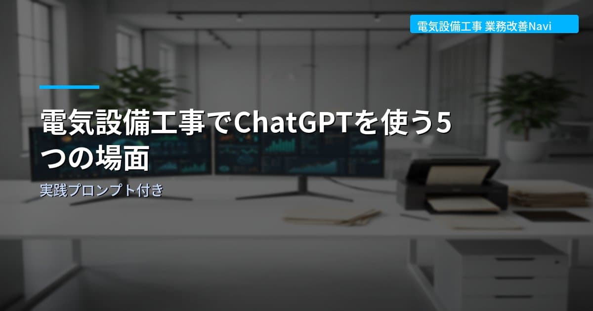 電気設備工事でChatGPTを使う5つの場面｜実践プロンプト付き