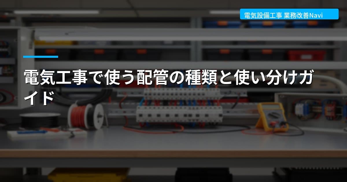 電気工事で使う配管の種類と使い分けガイド