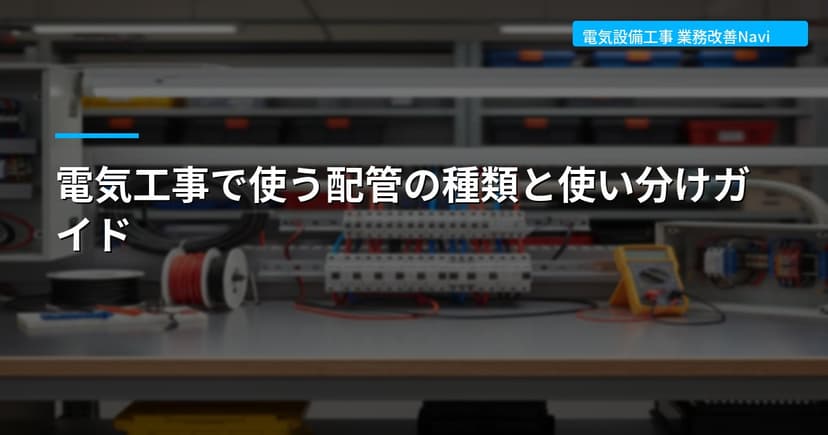 電気工事で使う配管の種類と使い分けガイド