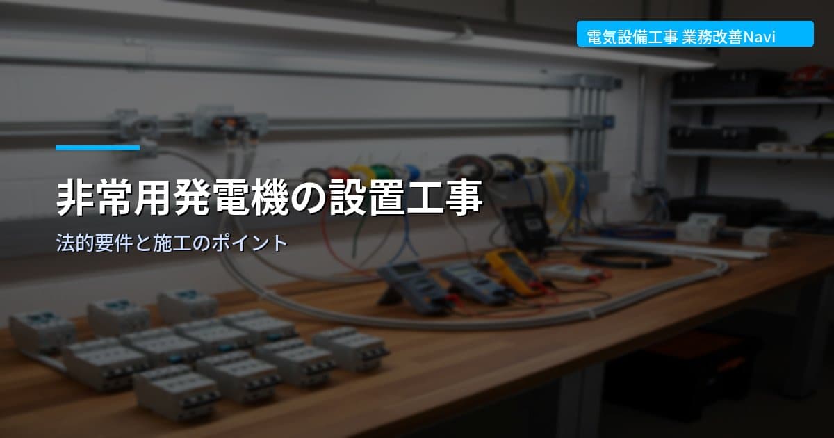 非常用発電機の設置工事｜法的要件と施工のポイント