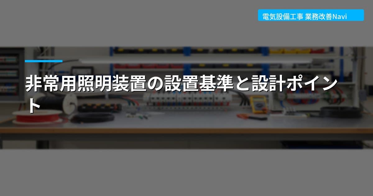 非常用照明装置の設置基準と設計ポイント