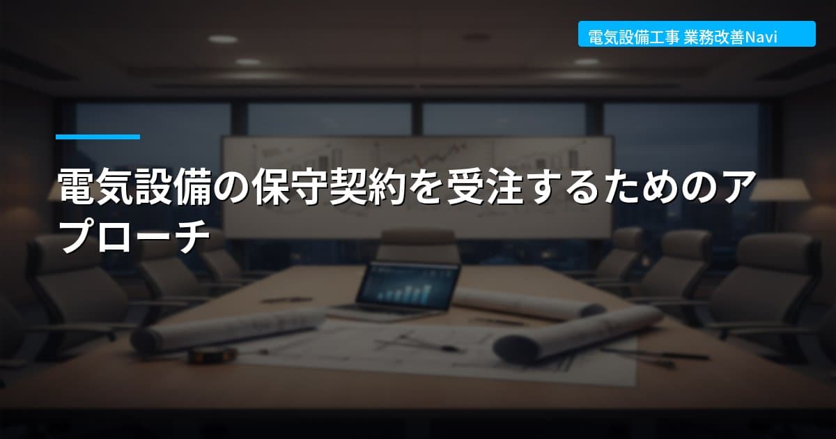 電気設備の保守契約を受注するためのアプローチ