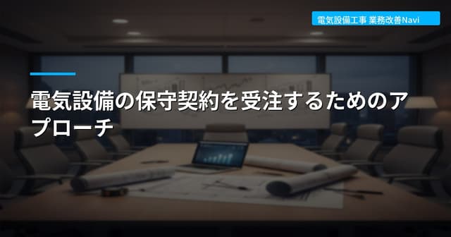 電気設備の保守契約を受注するためのアプローチ