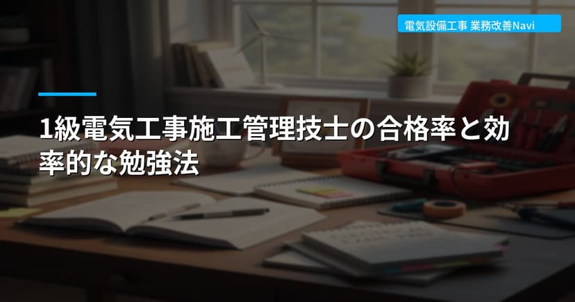1級電気工事施工管理技士の合格率と効率的な勉強法