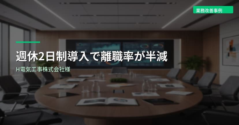 週休2日制導入で離職率が半減｜H電気工事株式会社様
