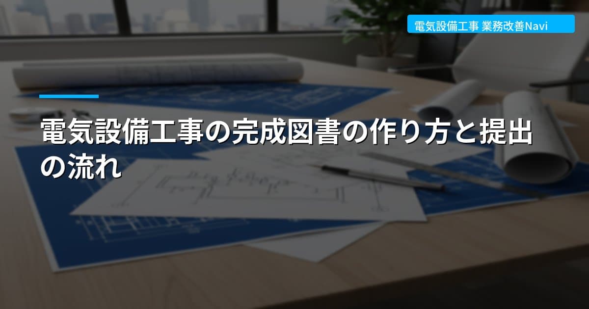 電気設備工事の完成図書の作り方と提出の流れ