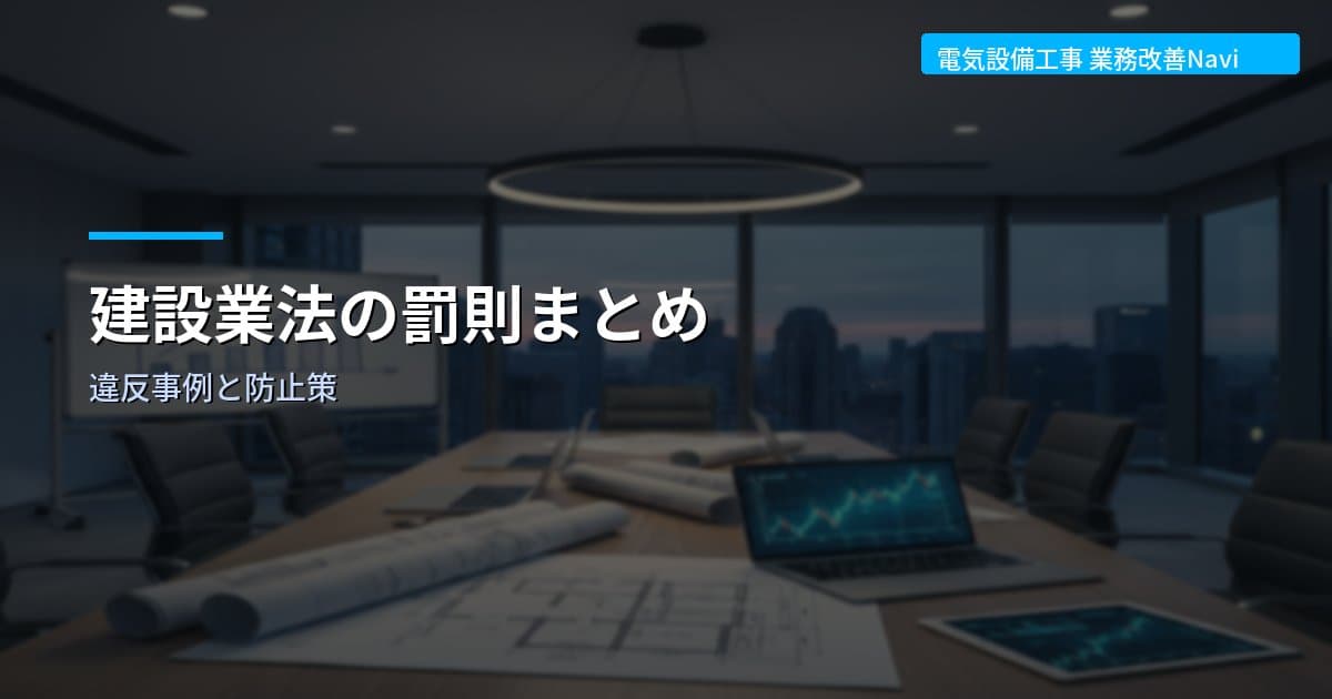 建設業法の罰則まとめ｜違反事例と防止策