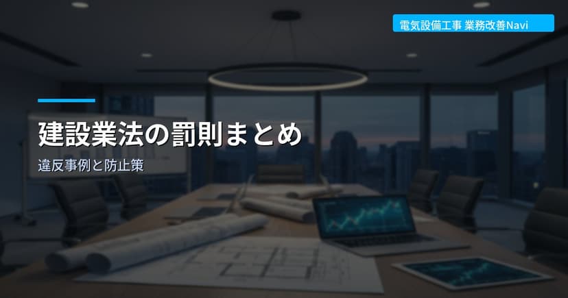 建設業法の罰則まとめ｜違反事例と防止策