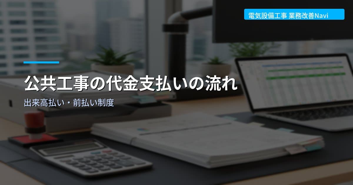 公共工事の代金支払いの流れ｜出来高払い・前払い制度