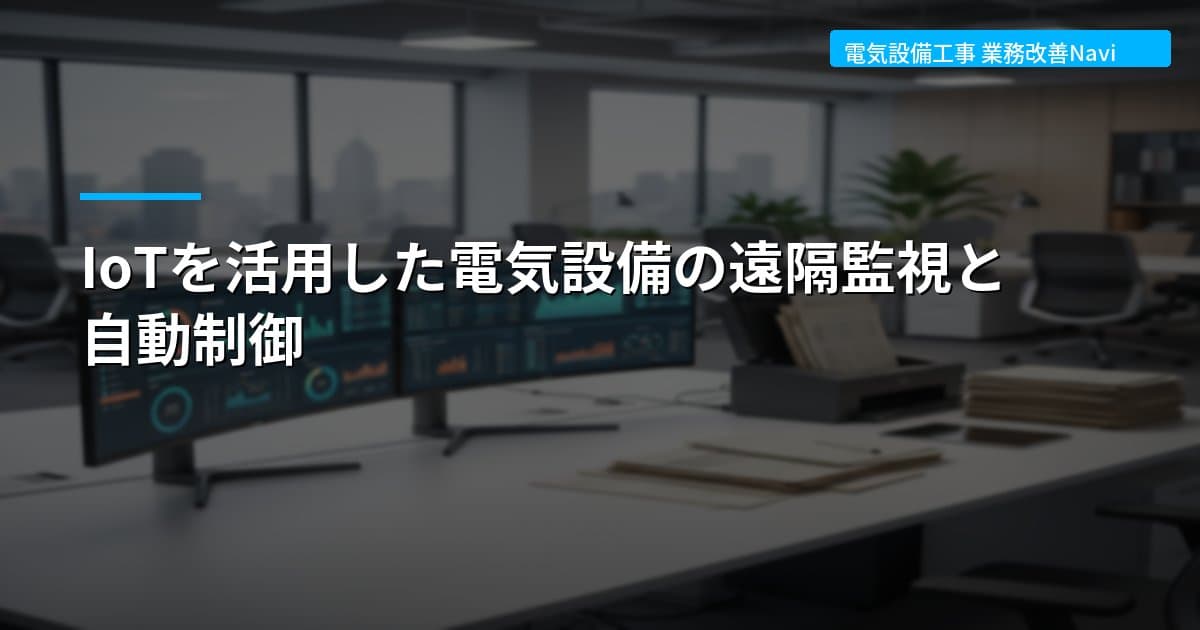 IoTを活用した電気設備の遠隔監視と自動制御