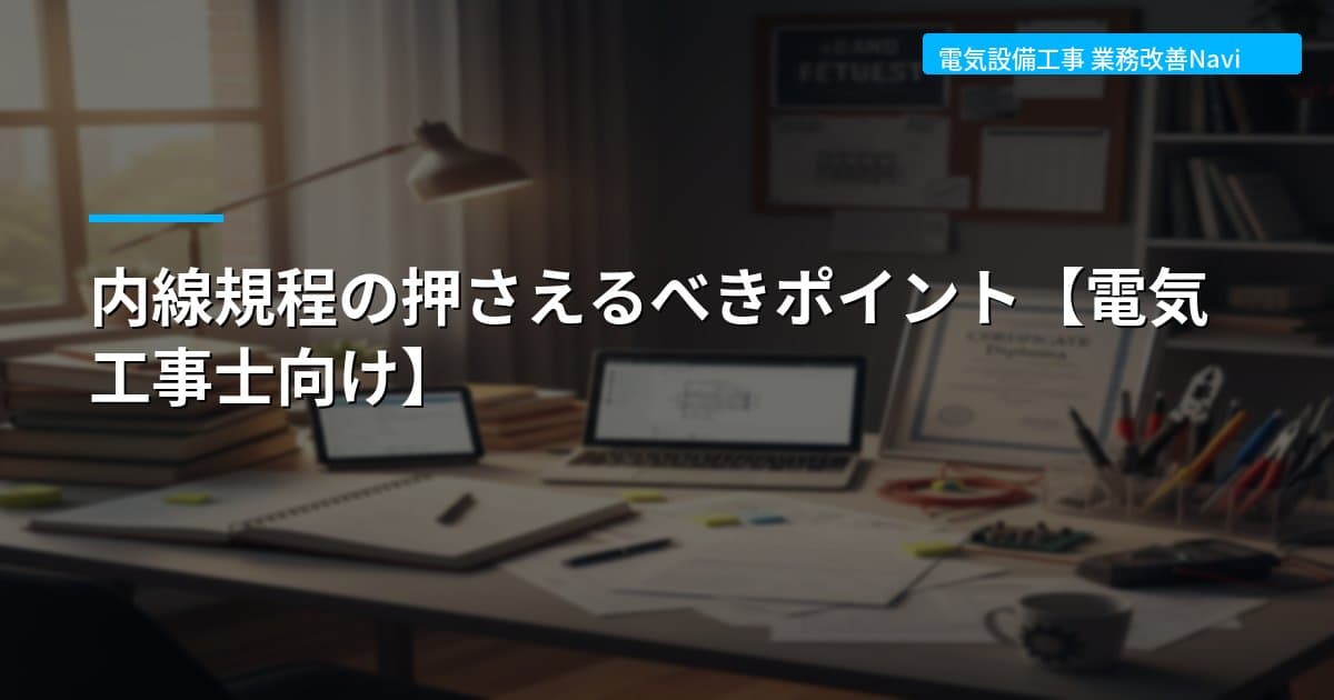 内線規程の押さえるべきポイント【電気工事士向け】