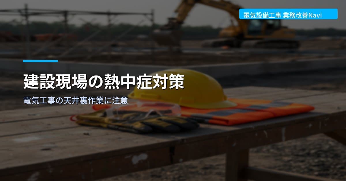 建設現場の熱中症対策｜電気工事の天井裏作業に注意