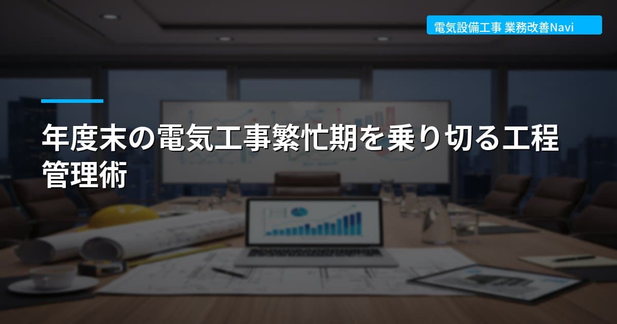 年度末の電気工事繁忙期を乗り切る工程管理術