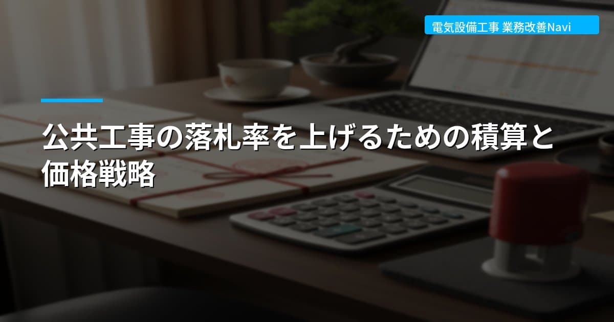 公共工事の落札率を上げるための積算と価格戦略