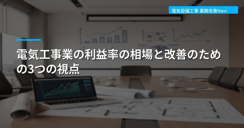 電気工事業の利益率の相場と改善のための3つの視点