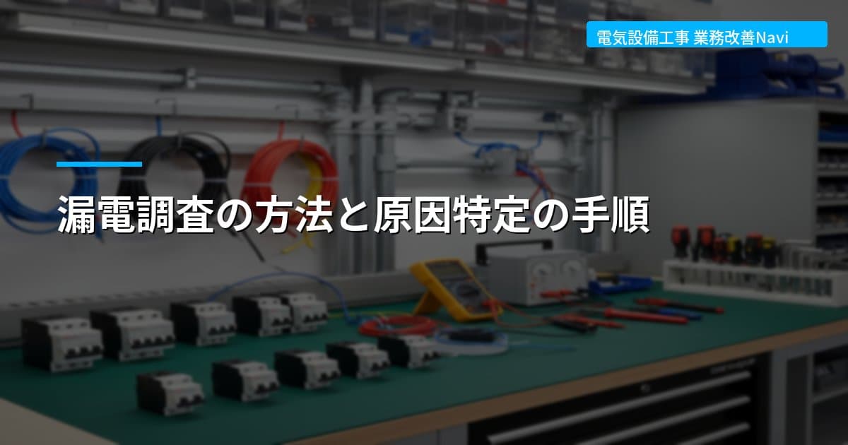 漏電調査の方法と原因特定の手順