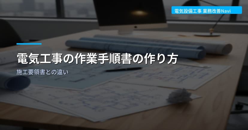 電気工事の作業手順書の作り方｜施工要領書との違い