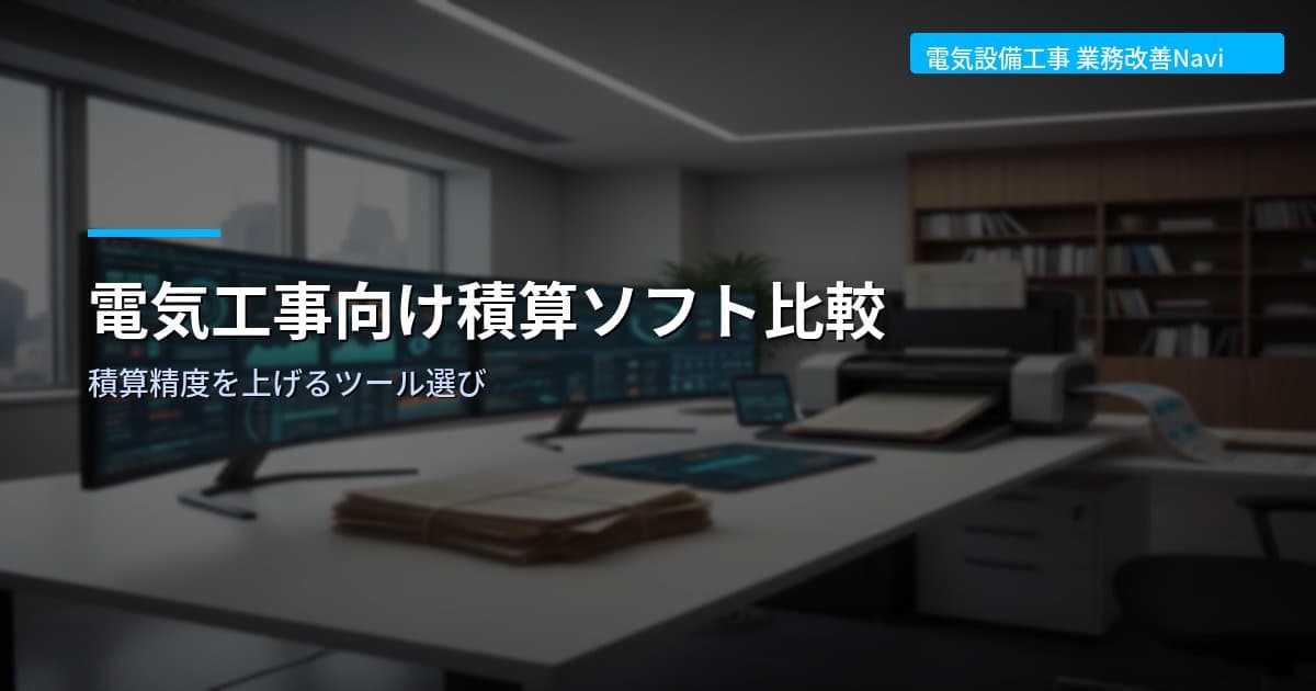 電気工事向け積算ソフト比較｜積算精度を上げるツール選び