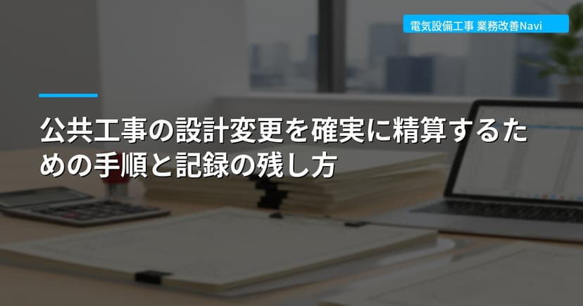 公共工事の設計変更を確実に精算するための手順と記録の残し方