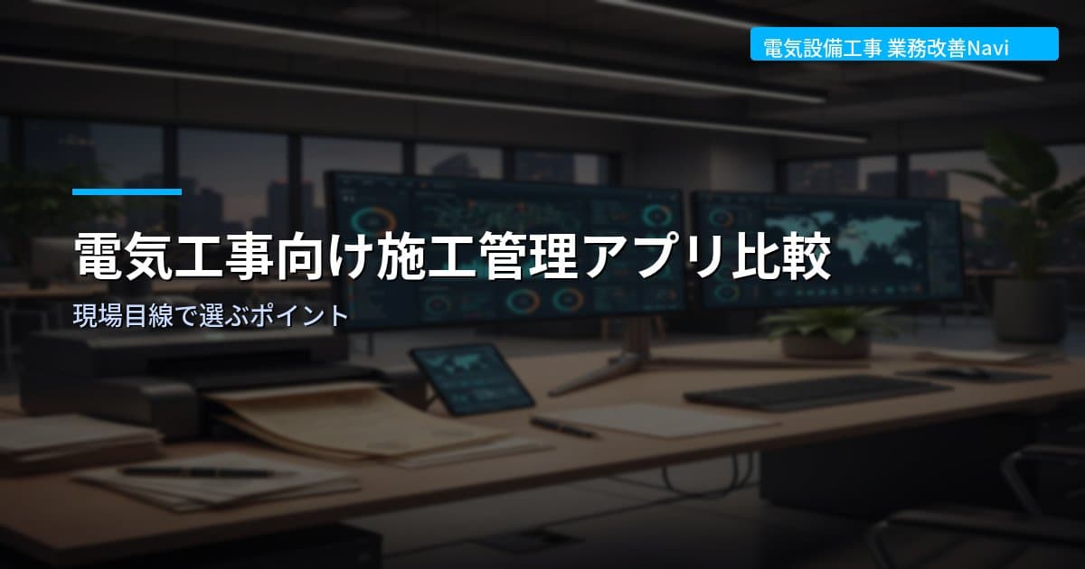 電気工事向け施工管理アプリ比較｜現場目線で選ぶポイント