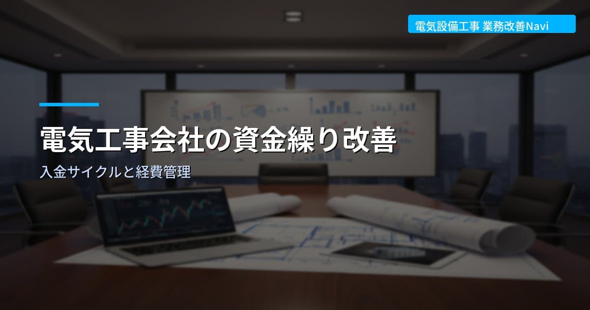 電気工事会社の資金繰り改善｜入金サイクルと経費管理