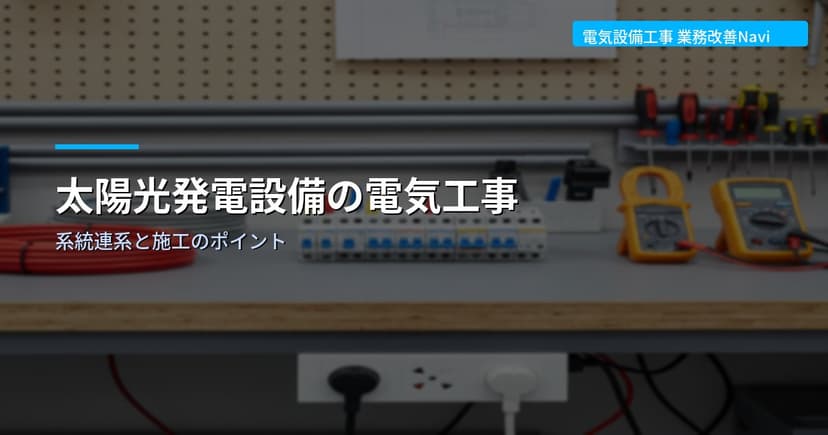 太陽光発電設備の電気工事｜系統連系と施工のポイント
