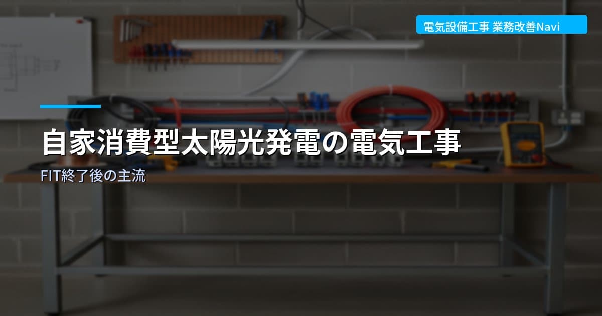自家消費型太陽光発電の電気工事｜FIT終了後の主流