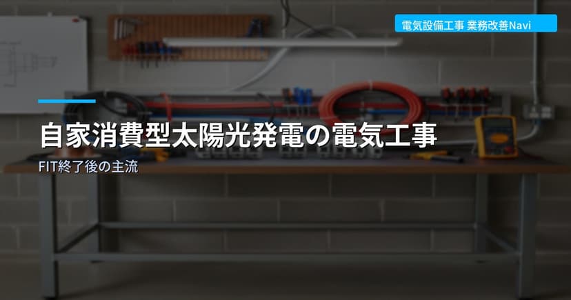 自家消費型太陽光発電の電気工事｜FIT終了後の主流