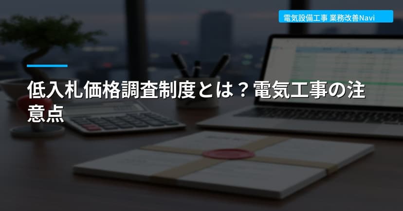 低入札価格調査制度とは？電気工事の注意点