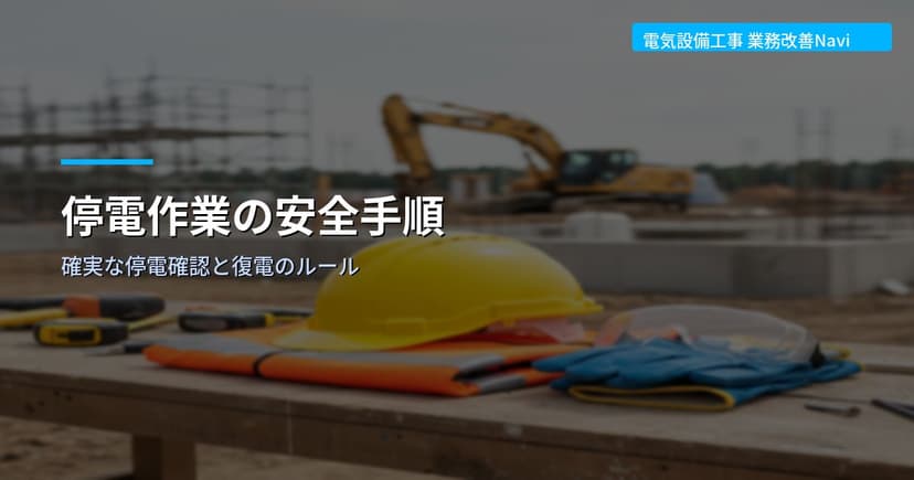 停電作業の安全手順｜確実な停電確認と復電のルール