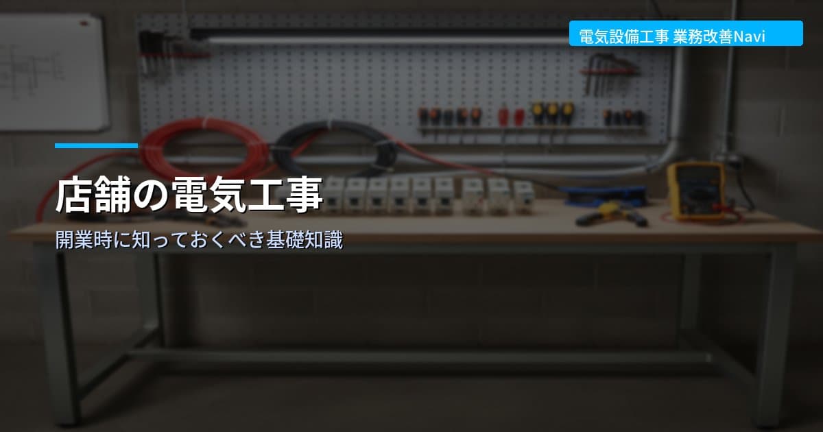店舗の電気工事｜開業時に知っておくべき基礎知識
