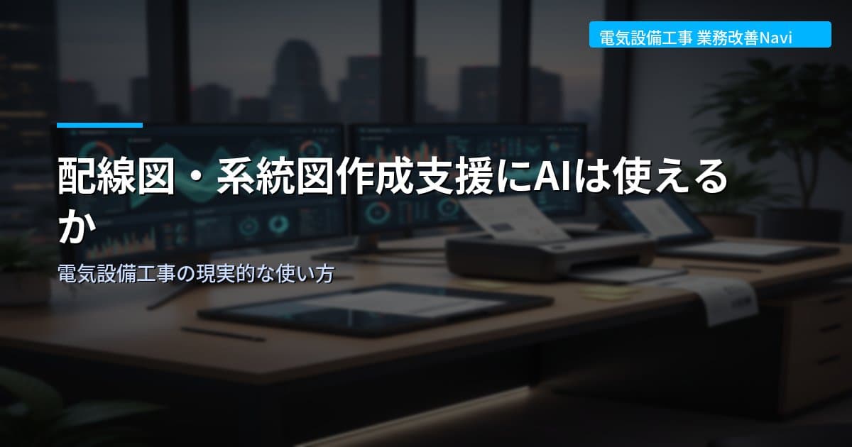 配線図・系統図作成支援にAIは使えるか｜電気設備工事の現実的な使い方
