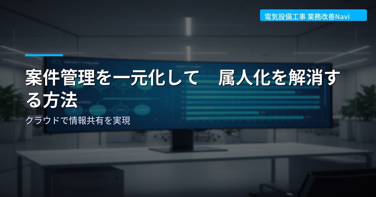 電気工事の案件管理を一元化して属人化を解消する方法