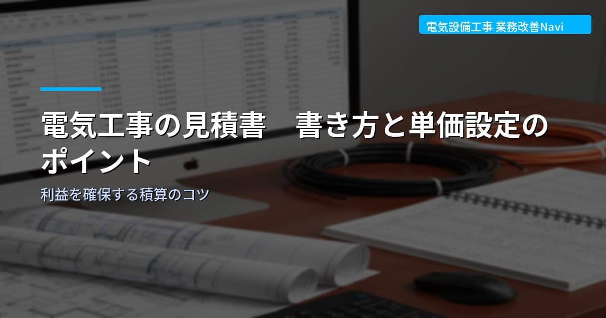 電気工事の見積書 書き方と単価設定のポイント