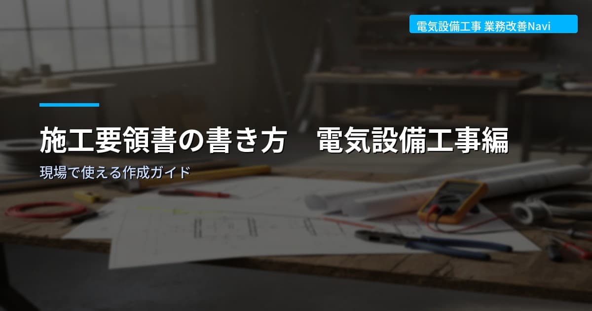 施工要領書の書き方【電気設備工事】現場で使える作成ガイド